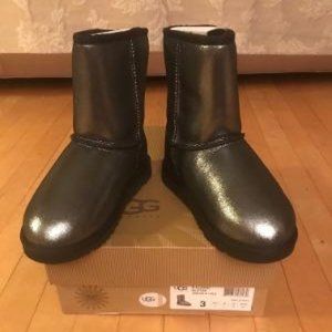 Ugg Kids Classic Glitter Blk (Authentic) Sz 3 New!